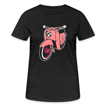 retroroller_ot - T-shirt respirant Femme - noir - Devant - AI Model Female 172 light (172cm)