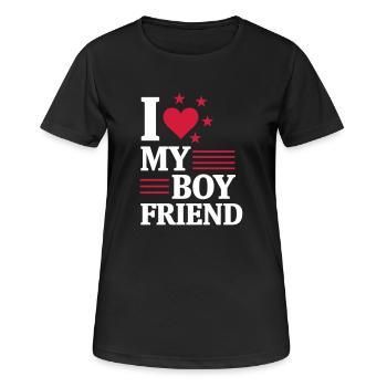 J’AIME MON AMI ! - T-shirt respirant Femme - noir - Devant - AI Model Female 172 light (172cm)