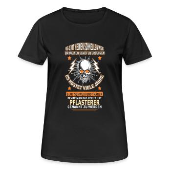 PFLASTERER - Frauen T-Shirt atmungsaktiv - Schwarz - Vorne - AI Model Female 172 light (172cm)