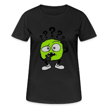 Point d’interrogation visage sceptique comique - T-shirt respirant Femme - noir - Devant - AI Model Female 172 light (172cm)