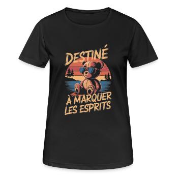 Destiné à marquer les esprits - T-shirt respirant Femme - noir - Devant - AI Model Female 172 light (172cm)