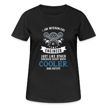 Ingénieur mécanique - T-shirt respirant Femme - noir - Devant - AI Model Female 172 light (172cm)