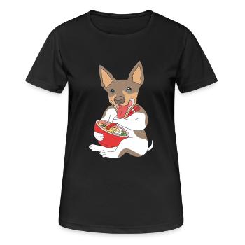Rat Terrier - Frauen T-Shirt atmungsaktiv - Schwarz - Vorne - AI Model Female 172 light (172cm)
