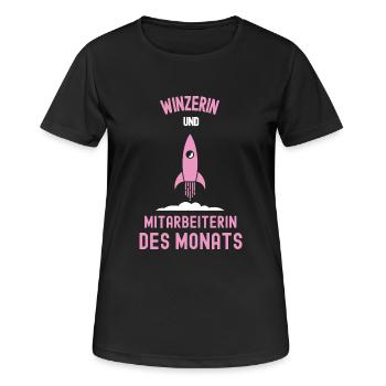 Beste Winzerin Mitarbeiterin des Monats Winzerei - Frauen T-Shirt atmungsaktiv - Schwarz - Vorne - AI Model Female 172 light (172cm)