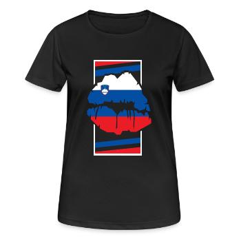 Slovenia - Women's Breathable T-Shirt - black - Front - AI Model Female 172 light (172cm)