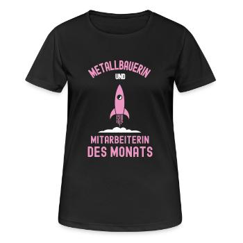 Metallbauerin Mitarbeiterin des Monats Metallbau - Frauen T-Shirt atmungsaktiv - Schwarz - Vorne - AI Model Female 172 light (172cm)