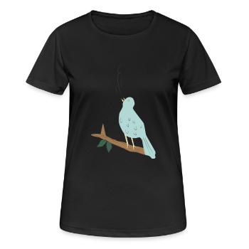 baum tree baumstamm wald forest woods45 - Frauen T-Shirt atmungsaktiv - Schwarz - Vorne - AI Model Female 172 light (172cm)