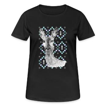 Rogen - Frauen T-Shirt atmungsaktiv - Schwarz - Vorne - AI Model Female 172 light (172cm)
