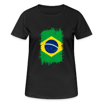 Brazil - Women's Breathable T-Shirt - black - Front - AI Model Female 172 light (172cm)