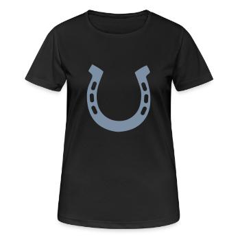 Fers à cheval - T-shirt respirant Femme - noir - Devant - AI Model Female 172 light (172cm)