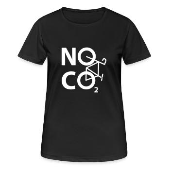 NO CO2 - cyclistes et design - T-shirt respirant Femme - noir - Devant - AI Model Female 172 light (172cm)