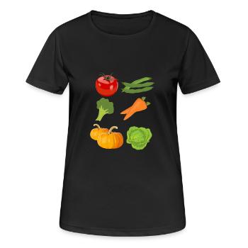 tomate tomates tomate légume vegetables7 - T-shirt respirant Femme - noir - Devant - AI Model Female 172 light (172cm)