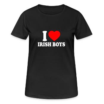 I love irish boys - Frauen T-Shirt atmungsaktiv - Schwarz - Vorne - AI Model Female 172 light (172cm)