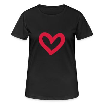 Heart - T-shirt respirant Femme - noir - Devant - AI Model Female 172 light (172cm)