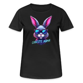 Coolste Mama Geschenk coole Mutter cool Hase - Frauen T-Shirt atmungsaktiv - Schwarz - Vorne - AI Model Female 172 light (172cm)