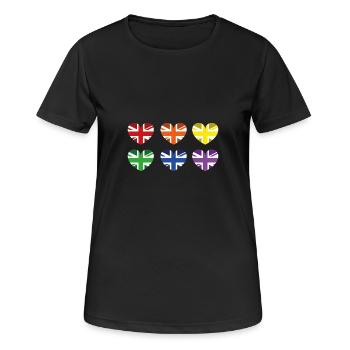 UK RAINBOW FLAG - Women's Breathable T-Shirt - black - Front - AI Model Female 172 light (172cm)
