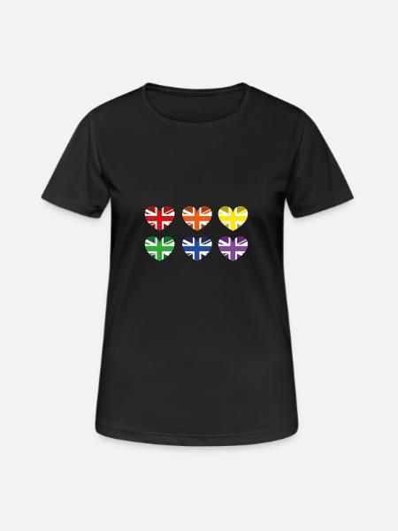 UK RAINBOW FLAG - Women's Breathable T-Shirt - black