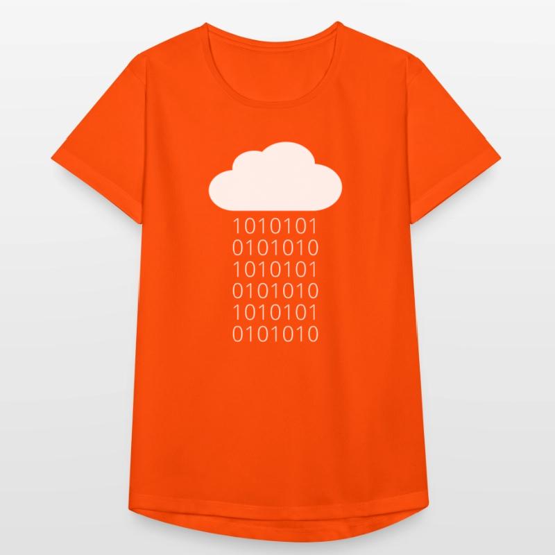 Cloud Data Rain Binary Women's Breathable T-Shirt