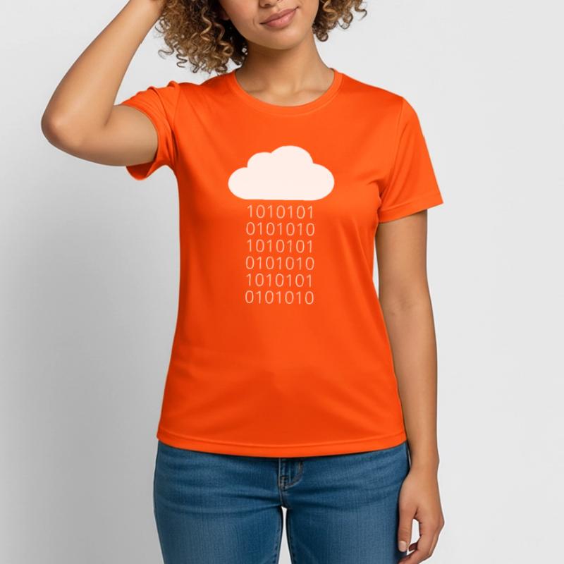 Cloud Data Rain Binary Women's Breathable T-Shirt