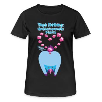 Yoga Stellung Einhorn - Frauen T-Shirt atmungsaktiv - Schwarz - Vorne - AI Model Female 172 light (172cm)