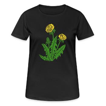 löwenzahn löwe pusteblume butterblume dandy lion - Frauen T-Shirt atmungsaktiv - Schwarz - Vorne - AI Model Female 172 light (172cm)
