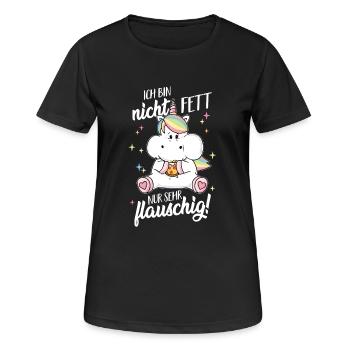 Suis pas gras gras juste moelleux de licorne drôle - T-shirt respirant Femme - noir - Devant - AI Model Female 172 light (172cm)