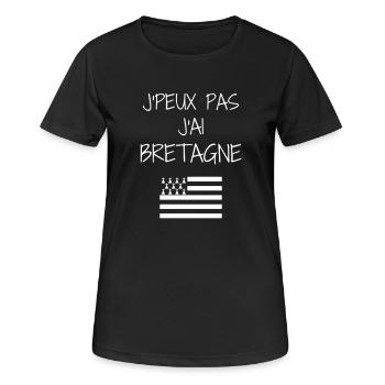 Bretagne / Breton / Bretonne / BZH / Breizh - Frauen T-Shirt atmungsaktiv - Schwarz - Vorne - AI Model Female 172 light (172cm)