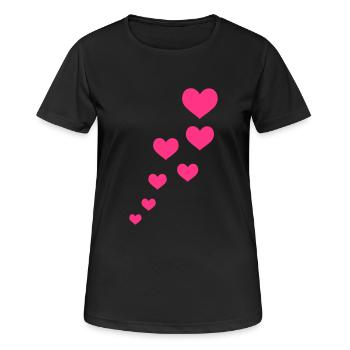 hearts - Women's Breathable T-Shirt - black - Front - AI Model Female 172 light (172cm)