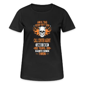 CALL CENTER AGENT - Frauen T-Shirt atmungsaktiv - Schwarz - Vorne - AI Model Female 172 light (172cm)
