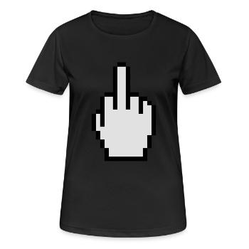 Doigt d'honneur - T-shirt respirant Femme - noir - Devant - AI Model Female 172 light (172cm)
