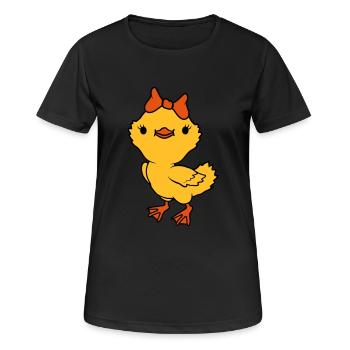 Chick Bow Fille - T-shirt respirant Femme - noir - Devant - AI Model Female 172 light (172cm)