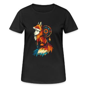Attrape-rêves Fox - T-shirt respirant Femme - noir - Devant - AI Model Female 172 light (172cm)