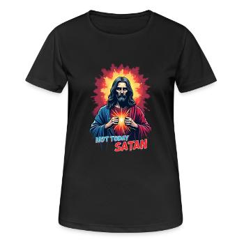 Pas aujourd’hui satan - T-shirt respirant Femme - noir - Devant - AI Model Female 172 light (172cm)
