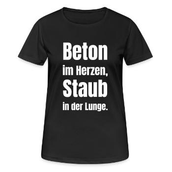 Concrete in the heart, dust in the lungs. - Women's Breathable T-Shirt - black - Front - AI Model Female 172 light (172cm)