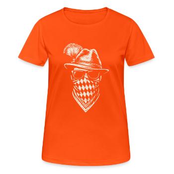 Grantler - Bavarois, chapiteau, bière et plaisir - T-shirt respirant Femme - orange néon - Devant - AI Model Female 172 dark (172cm)