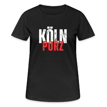 Porz blanc rouge - T-shirt respirant Femme - noir - Devant - AI Model Female 172 light (172cm)
