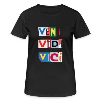 Veni Brief in Zeitungen - Frauen T-Shirt atmungsaktiv - Schwarz - Vorne - AI Model Female 172 light (172cm)