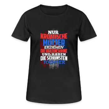 Mama kroatische Mutter - Frauen T-Shirt atmungsaktiv - Schwarz - Vorne - AI Model Female 172 light (172cm)