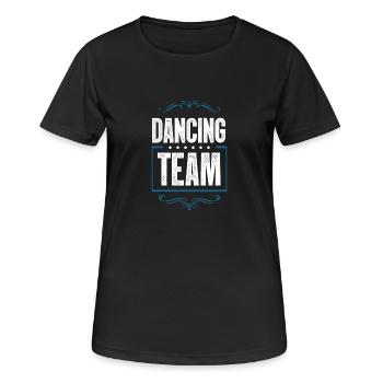 Dancing Crew - Frauen T-Shirt atmungsaktiv - Schwarz - Vorne - AI Model Female 172 light (172cm)