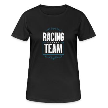 Racing Team - Frauen T-Shirt atmungsaktiv - Schwarz - Vorne - AI Model Female 172 light (172cm)