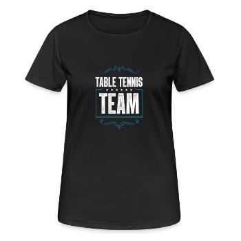 Table Tennis Team - Frauen T-Shirt atmungsaktiv - Schwarz - Vorne - AI Model Female 172 light (172cm)