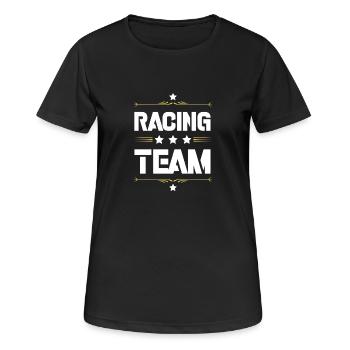 Racing Team - Frauen T-Shirt atmungsaktiv - Schwarz - Vorne - AI Model Female 172 light (172cm)
