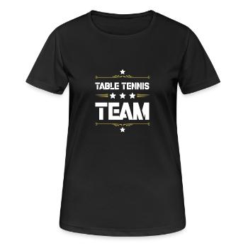 Table Tennis Team - Frauen T-Shirt atmungsaktiv - Schwarz - Vorne - AI Model Female 172 light (172cm)