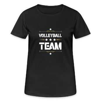 Volleyball Team - Frauen T-Shirt atmungsaktiv - Schwarz - Vorne - AI Model Female 172 light (172cm)