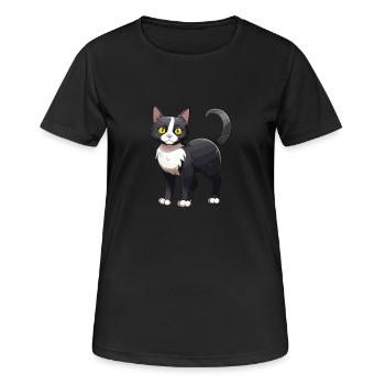 Chat mignon - T-shirt respirant Femme - noir - Devant - AI Model Female 172 light (172cm)
