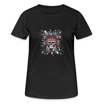 Apache Skull Indian - Women's Breathable T-Shirt - black - Front - AI Model Female 172 light (172cm)