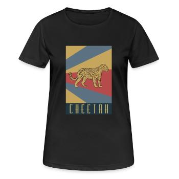 Guépard guépard prédateur - T-shirt respirant Femme - noir - Devant - AI Model Female 172 light (172cm)