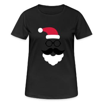 Hipster Santa Claus - T-shirt respirant Femme - noir - Devant - AI Model Female 172 light (172cm)
