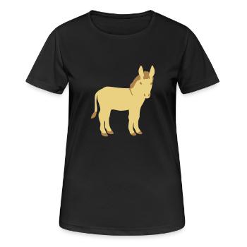 Âne - T-shirt respirant Femme - noir - Devant - AI Model Female 172 light (172cm)