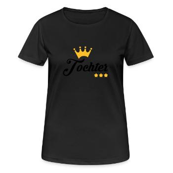 Fils / Fille / Petit-Fils / Petite-Fille - T-shirt respirant Femme - noir - Devant - AI Model Female 172 light (172cm)